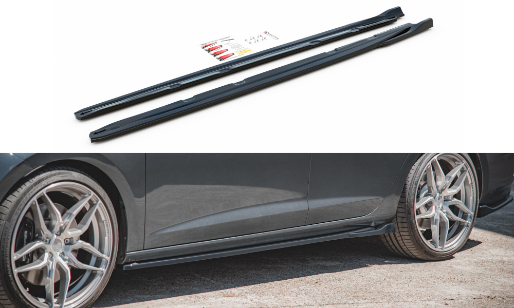 Seitenschweller Ansatz für V.4 Seat Leon Cupra / FR Mk3 FL schwarz Hochglanz