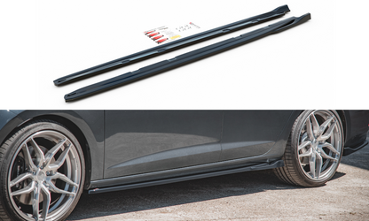Seitenschweller Ansatz für V.4 Seat Leon Cupra / FR Mk3 FL schwarz Hochglanz