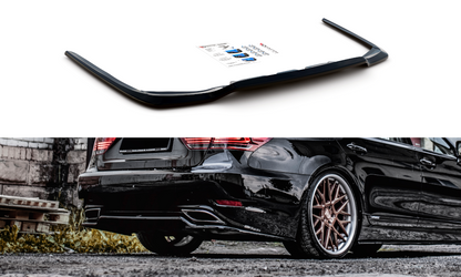 Mittlerer Diffusor Heck Ansatz für Lexus LS Mk4 Facelift schwarz Hochglanz
