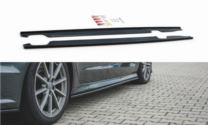 Dokładki Progów Audi S6 / A6 S-Line C7 FL  schwarz matt