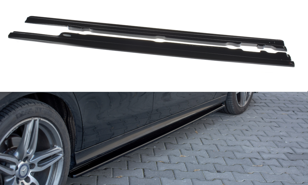 Seitenschweller Ansatz für Mercedes-Benz E43 AMG / AMG-Line W213 schwarz Hochglanz