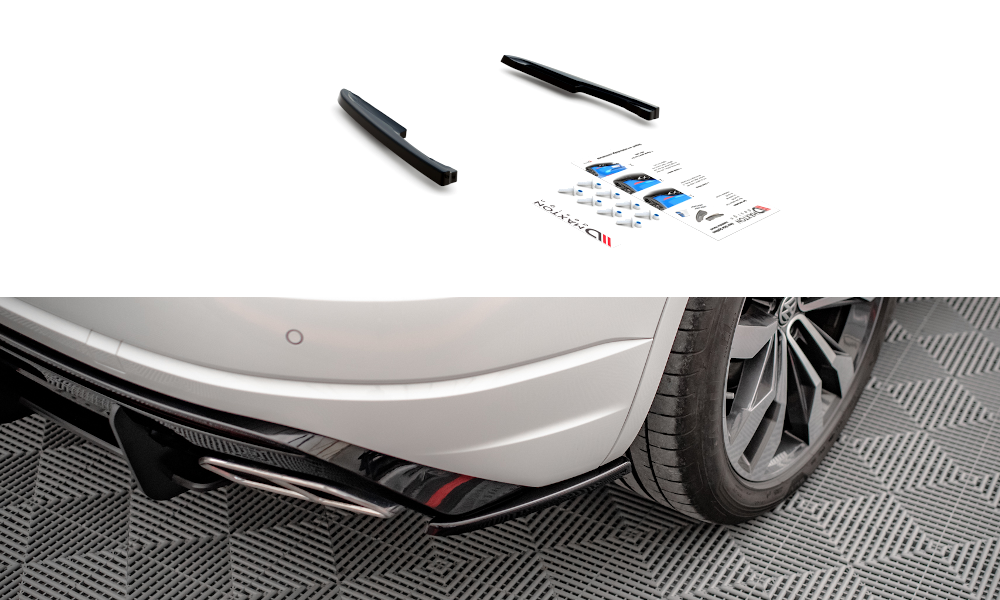 Heck Ansatz Flaps Diffusor für Volkswagen Touareg R-line Mk3 schwarz matt