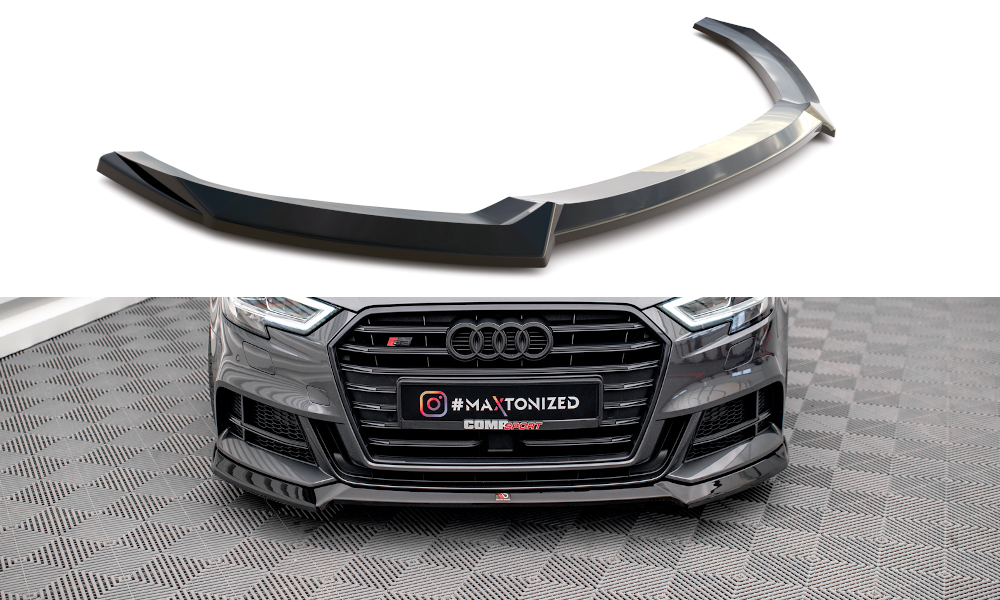 Front Ansatz V.3 für Audi S3 Sportback 8V Facelift schwarz matt