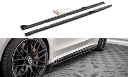 Seitenschweller Ansatz für V.2 für Mercedes-AMG C 63 AMG Coupe C205 Facelift schwarz matt