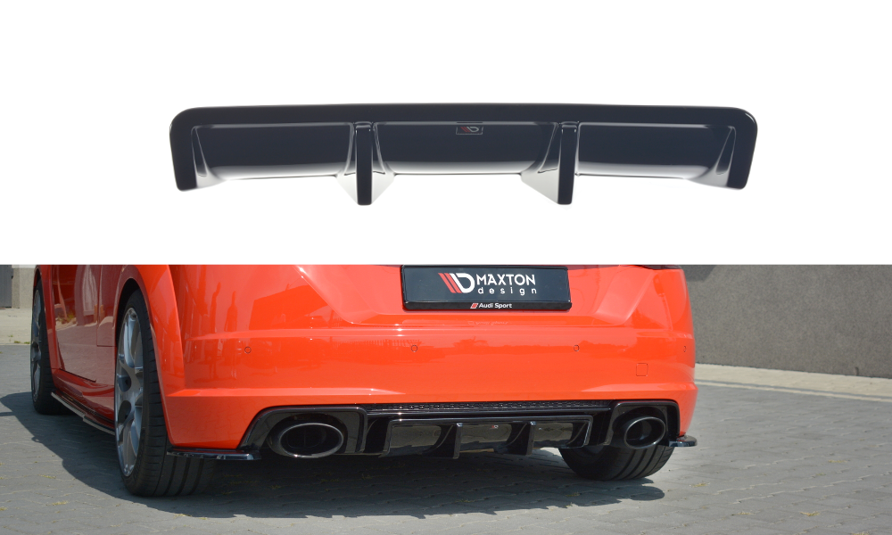 Diffusor Heck Ansatz für Audi TT RS 8S schwarz Hochglanz