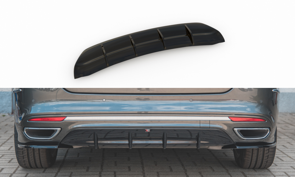 Diffusor Heck Ansatz für Ford Mondeo Vignale Mk5 Facelift schwarz matt