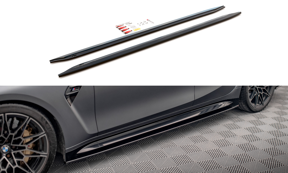 Seitenschweller Ansatz für V.1 für BMW M3 G80 schwarz Hochglanz