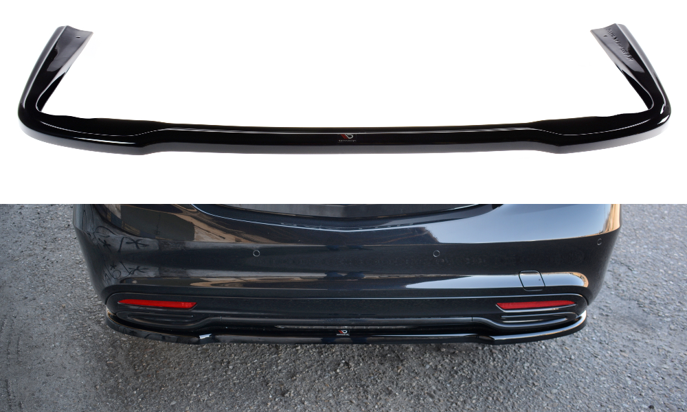 Mittlerer Diffusor Heck Ansatz für Mercedes S-KLASSE AMG-LINE W222 schwarz matt