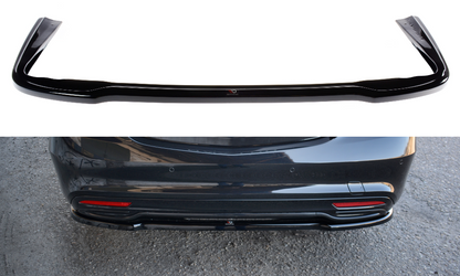 Mittlerer Diffusor Heck Ansatz für Mercedes S-KLASSE AMG-LINE W222 schwarz matt