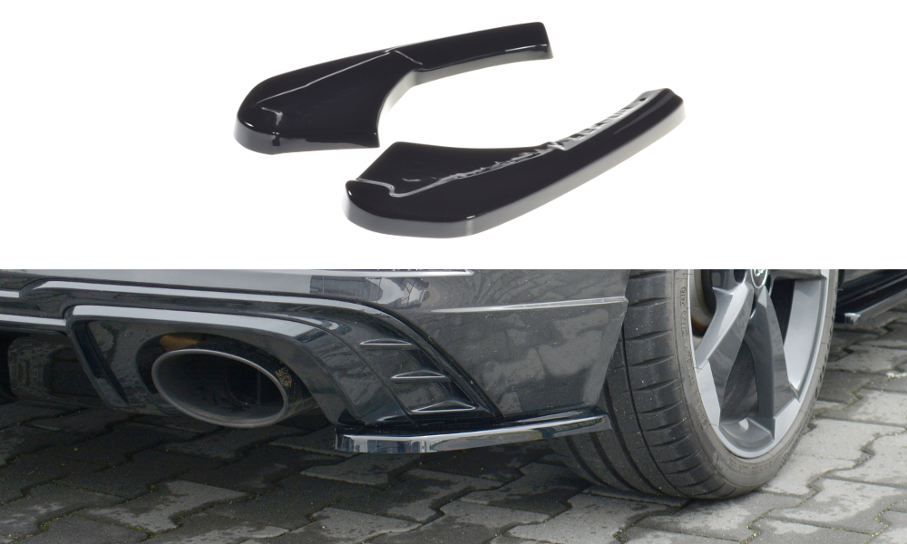 Heck Ansatz Flaps Diffusor für Audi RS3 8V FL Sportback Carbon Look