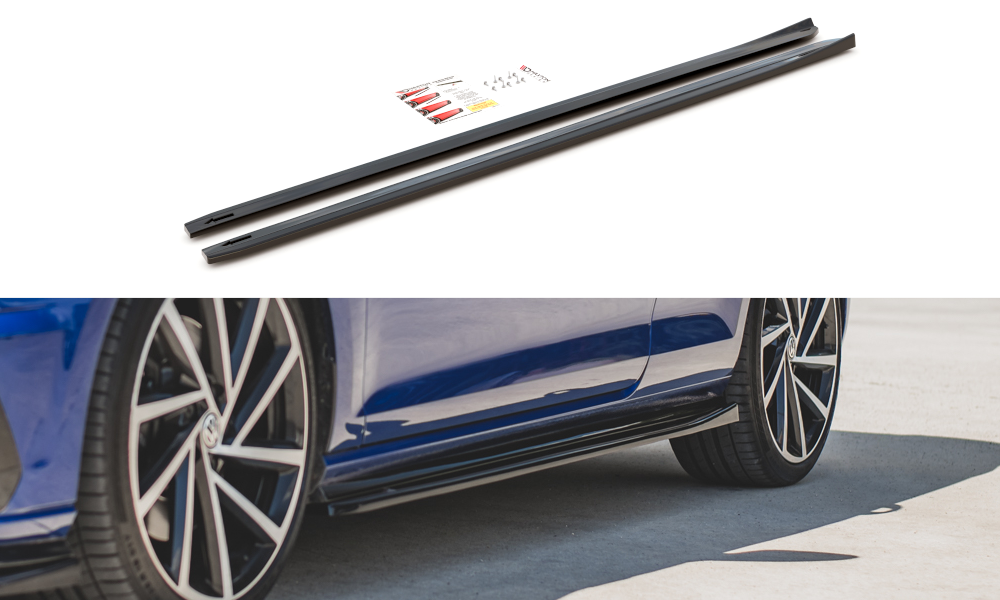 Seitenschweller Ansatz für V.4 VW Golf 7 R / R-Line Facelift schwarz Hochglanz