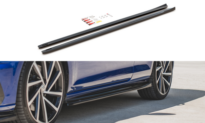 Seitenschweller Ansatz für V.4 VW Golf 7 R / R-Line Facelift schwarz Hochglanz