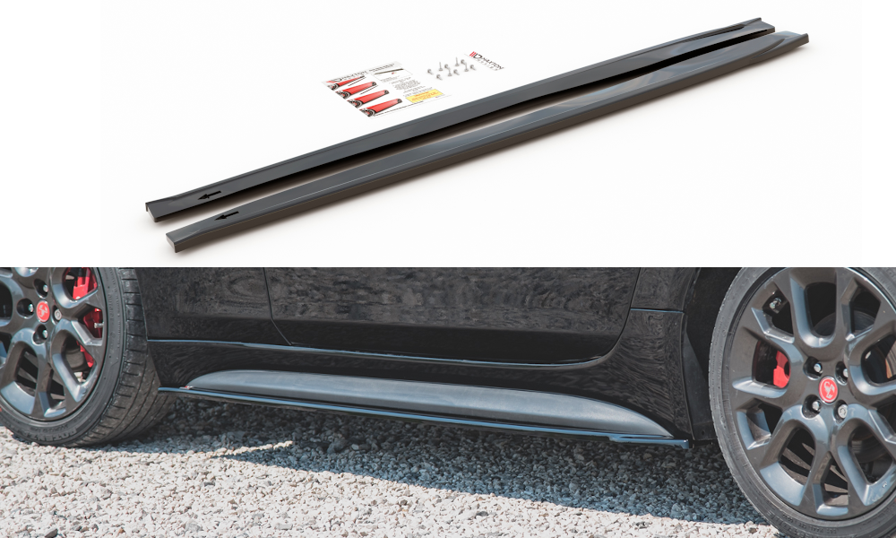 Seitenschweller Ansatz für Fiat 124 Spider Abarth schwarz matt