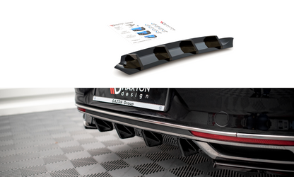 Diffusor Heck Ansatz für Volkswagen Passat B8 Facelift schwarz matt