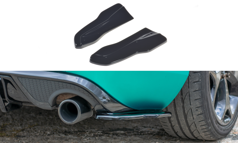 Heck Ansatz Flaps Diffusor für Volvo V40 R-design schwarz matt