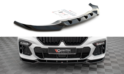 Front Ansatz V.1 für BMW X6 M-Paket G06 schwarz Hochglanz