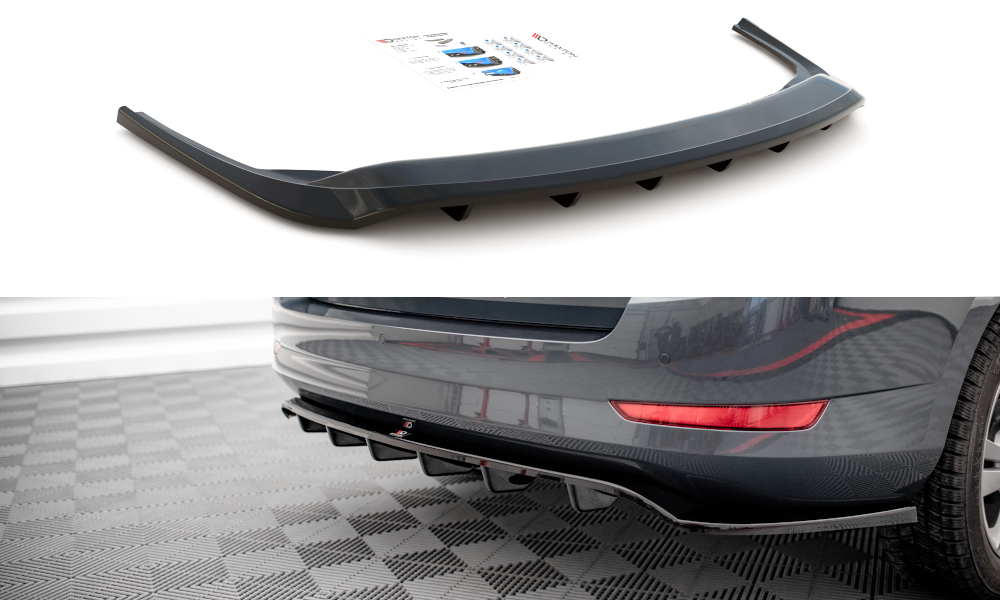 Mittlerer Diffusor Heck Ansatz DTM Look für Skoda Fabia Combi Mk3 Facelift Carbon Look