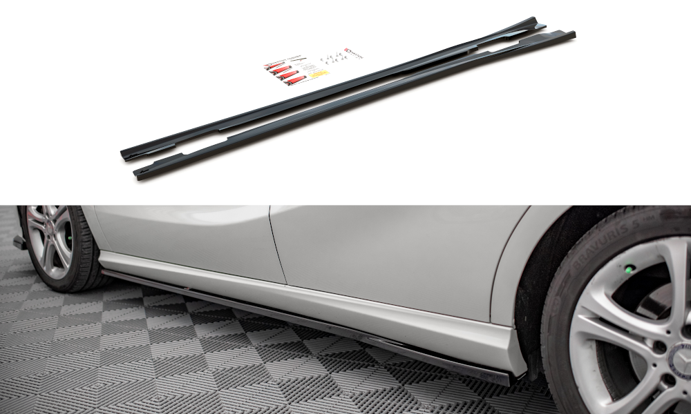 Seitenschweller Ansatz für V.2 für Mercedes-Benz A W176 Carbon Look