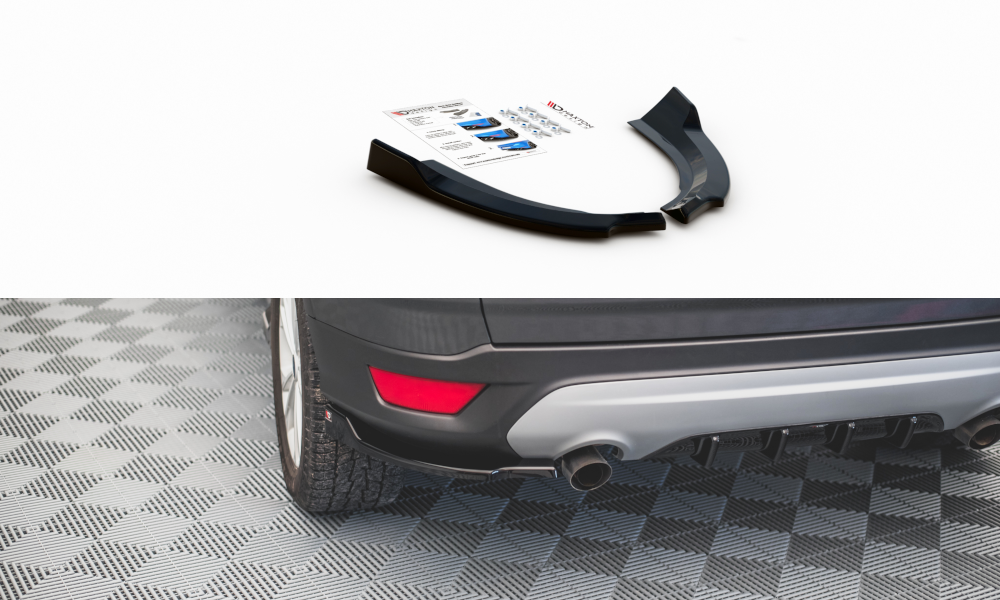 Heck Ansatz Flaps Diffusor für Ford Escape Mk3 Carbon Look
