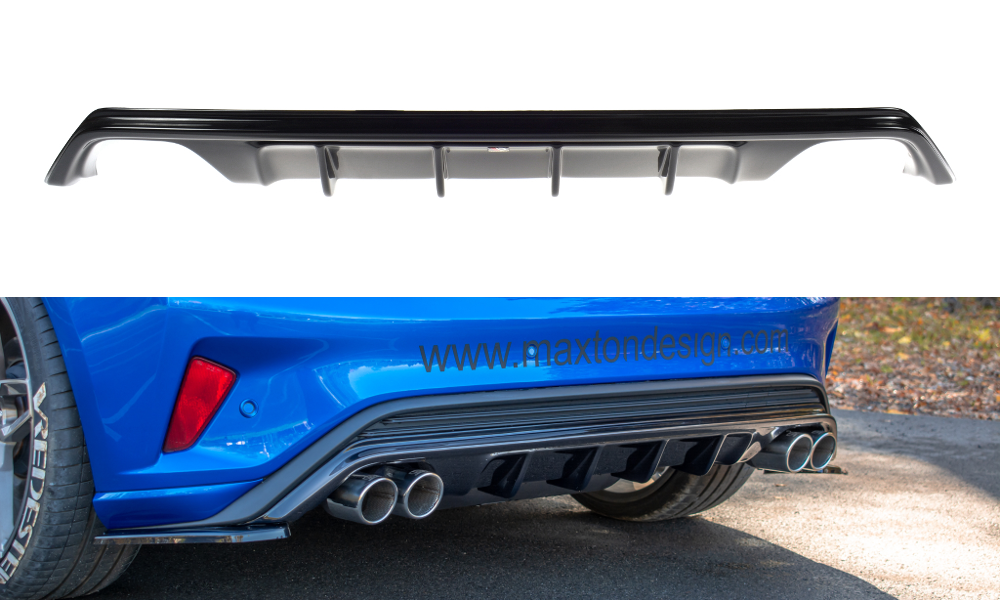 Diffusor Heck Ansatz für Ford Focus Mk4 St-line Carbon Look