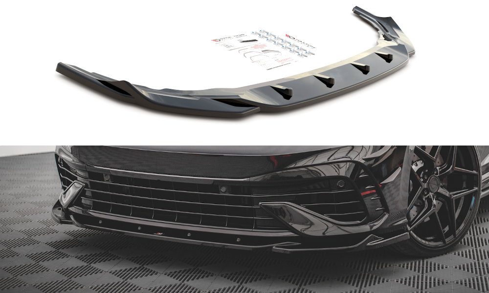 Front Ansatz V.4 für Volkswagen Golf R Mk8 schwarz Hochglanz