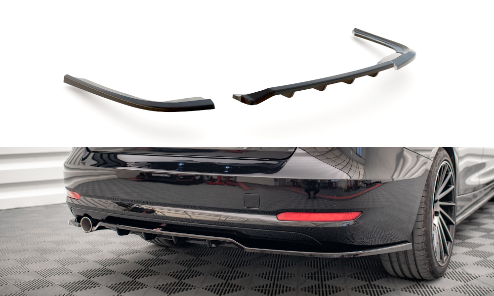 Mittlerer Diffusor Heck Ansatz DTM Look für BMW 3er GT F34 schwarz matt