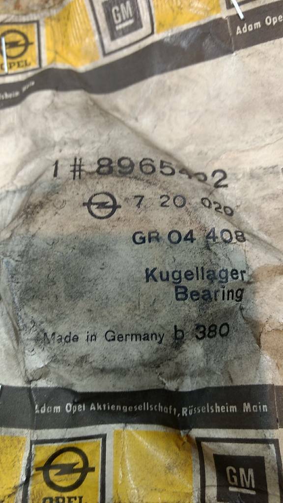 Original GM Opel Kadett B OHV 1.0-1.2 Kugellager NEU