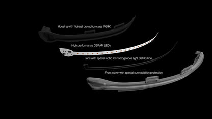 2x OSRAM Dynamische LED Spiegelblinker passt für VW Golf 7 Touran 5T Weiß