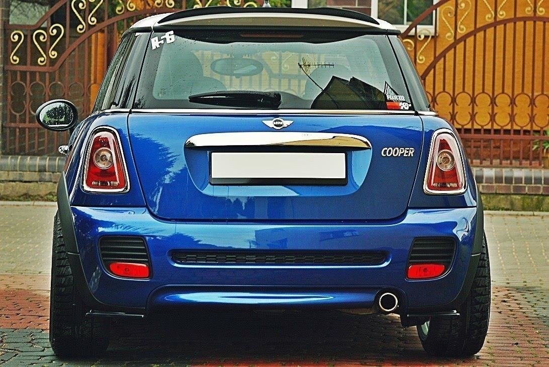 Heck Ansatz Flaps Diffusor für MINI COOPER R56 JCW schwarz Hochglanz