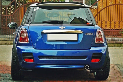 Heck Ansatz Flaps Diffusor für MINI COOPER R56 JCW schwarz Hochglanz