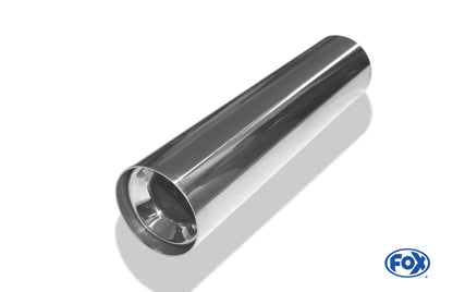 FOX Anschweißendrohr Typ 11 Ø 70 mm / Gesamtlänge: 300 mm  - rund / uneingerollt / gerade / mit Absorber (Innendurchmesser 40mm - Länge: 150mm)