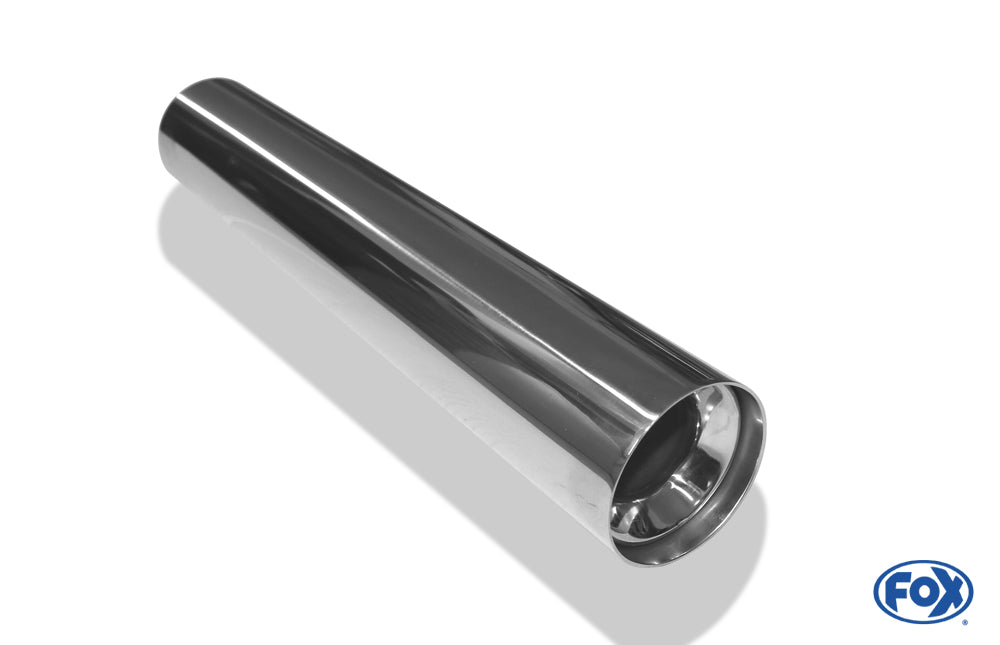 FOX Anschweißendrohr Typ 11 Ø 70 mm / Länge: 400 mm  - rund / uneingerollt / gerade / mit Absorber (Innendurchmesser 40mm - Länge: 150mm)