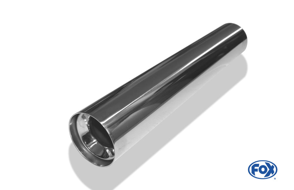 FOX Anschweißendrohr Typ 11 Ø 70 mm / Länge: 400 mm  - rund / uneingerollt / gerade / mit Absorber (Innendurchmesser 40mm - Länge: 150mm)