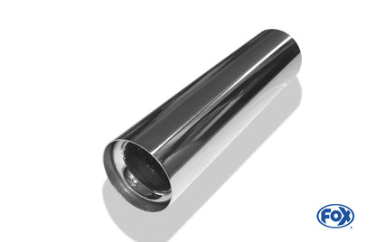 FOX Anschweißendrohr Typ 11 Ø 76 mm / Länge: 300 mm  - rund / uneingerollt / gerade / mit Absorber (Innendurchmesser 50mm - Länge: 150mm)