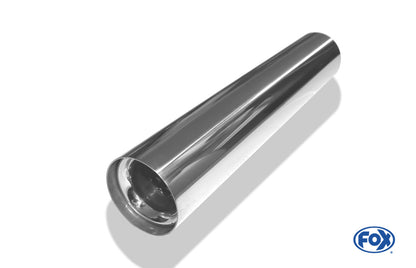 FOX Anschweißendrohr Typ 11 Ø 76 mm / Länge: 400 mm  - rund / uneingerollt / gerade / mit Absorber (Innendurchmesser 50mm - Länge: 150mm)