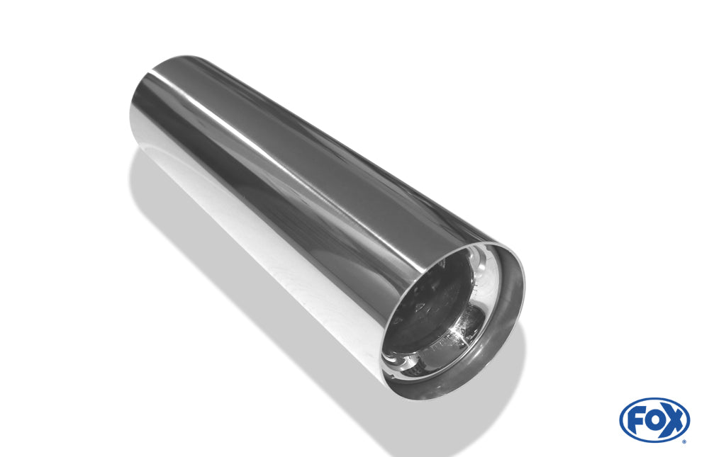 FOX Anschweißendrohr Typ 11 Ø 80 mm / Länge: 300 mm  - rund / uneingerollt / gerade / mit Absorber  (Innendurchmesser 50mm - Länge: 150mm)
