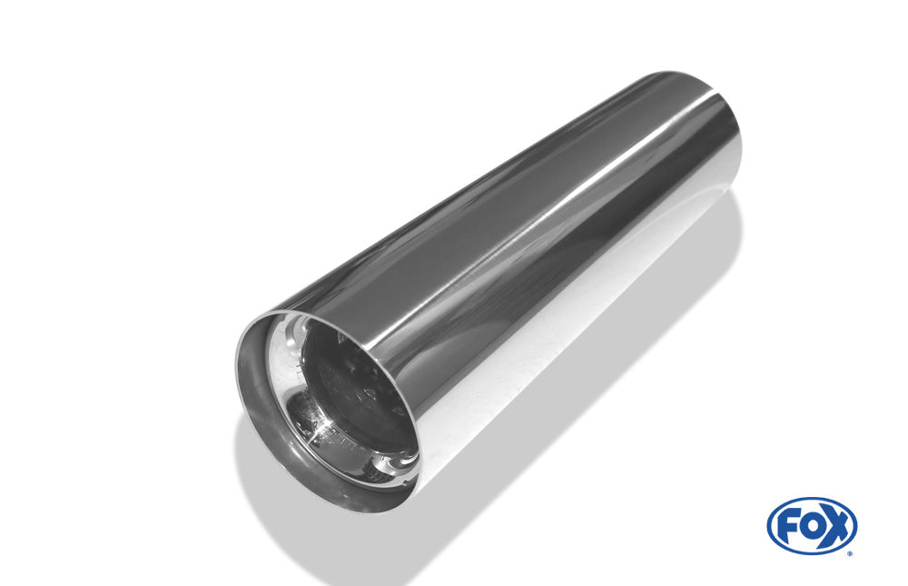 FOX Anschweißendrohr Typ 11 Ø 80 mm / Länge: 300 mm  - rund / uneingerollt / gerade / mit Absorber  (Innendurchmesser 50mm - Länge: 150mm)