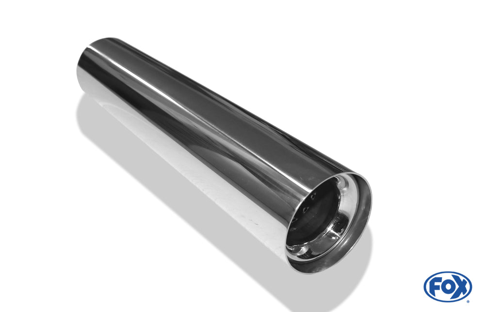 FOX Anschweißendrohr Typ 11 Ø 80 mm / Länge: 400 mm  - rund / uneingerollt / gerade / mit Absorber  (Innendurchmesser 50mm - Länge: 150mm)