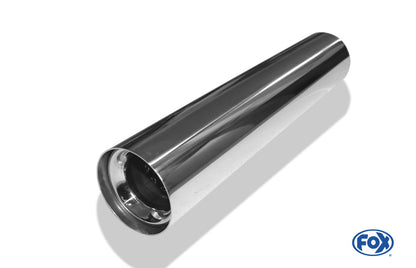 FOX Anschweißendrohr Typ 11 Ø 80 mm / Länge: 400 mm  - rund / uneingerollt / gerade / mit Absorber  (Innendurchmesser 50mm - Länge: 150mm)