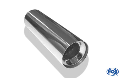 FOX Anschweißendrohr Typ 11 Ø 90 mm / Länge: 300 mm  - rund / uneingerollt / gerade / mit Absorber (Innendurchmesser 50mm - Länge: 150mm)