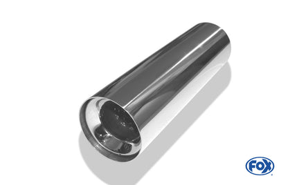 FOX Anschweißendrohr Typ 11 Ø 90 mm / Länge: 300 mm  - rund / uneingerollt / gerade / mit Absorber (Innendurchmesser 50mm - Länge: 150mm)