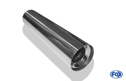 FOX Anschweißendrohr Typ 11 Ø 90 mm / Länge: 400 mm  - rund / uneingerollt / gerade / mit Absorber  (Innendurchmesser 50mm - Länge: 150mm)