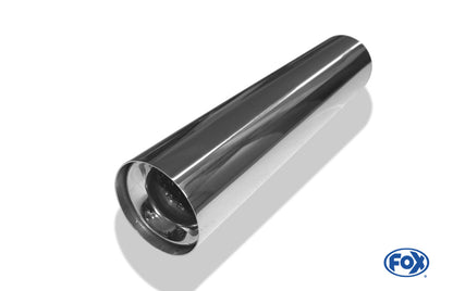 FOX Anschweißendrohr Typ 11 Ø 90 mm / Länge: 400 mm  - rund / uneingerollt / gerade / mit Absorber  (Innendurchmesser 50mm - Länge: 150mm)