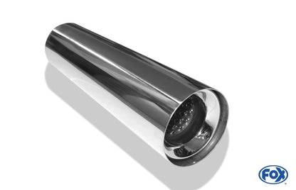 FOX Anschweißendrohr Typ 11 Ø 100 mm / Länge: 400 mm  - rund / uneingerollt / gerade / mit Absorber (Innendurchmesser 50mm - Länge: 150mm)