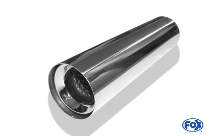 FOX Anschweißendrohr Typ 11 Ø 100 mm / Länge: 400 mm  - rund / uneingerollt / gerade / mit Absorber (Innendurchmesser 50mm - Länge: 150mm)