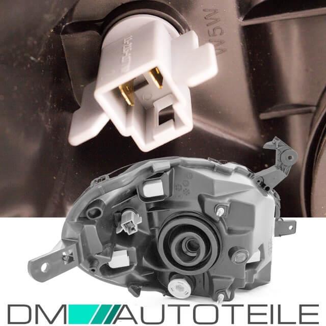 Set Nissan Micra K12 Scheinwerfer rechts & links Schwarz Bj 03-07 H4 Fassung