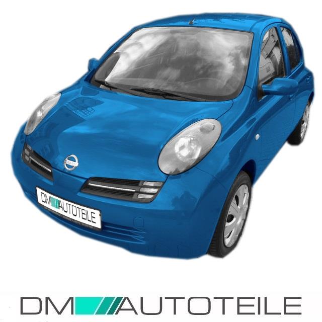 Set Nissan Micra K12 Scheinwerfer rechts & links Schwarz Bj 03-07 H4 Fassung