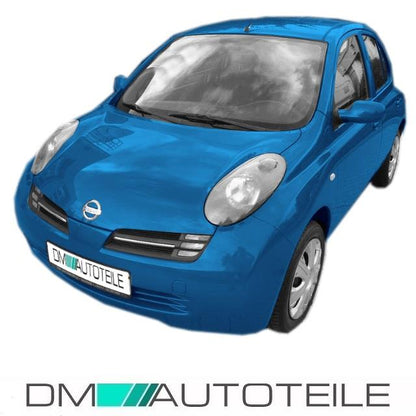 Set Nissan Micra K12 Scheinwerfer rechts & links Schwarz Bj 03-07 H4 Fassung