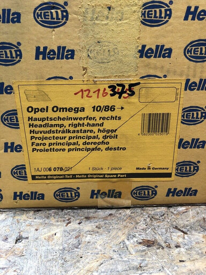 Original GM Hella Opel Omega Hauptscheinwerfer Rechts Neu