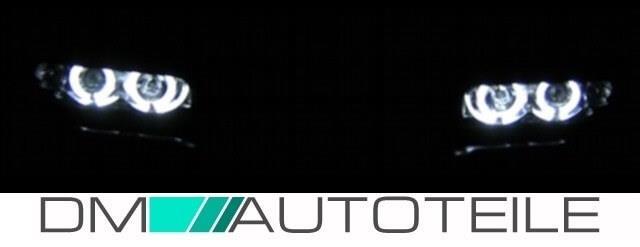 Set Angel Eyes Scheinwerfer Schwarz H1 passt für BMW E36 Bj 90-99 Limousine Touring